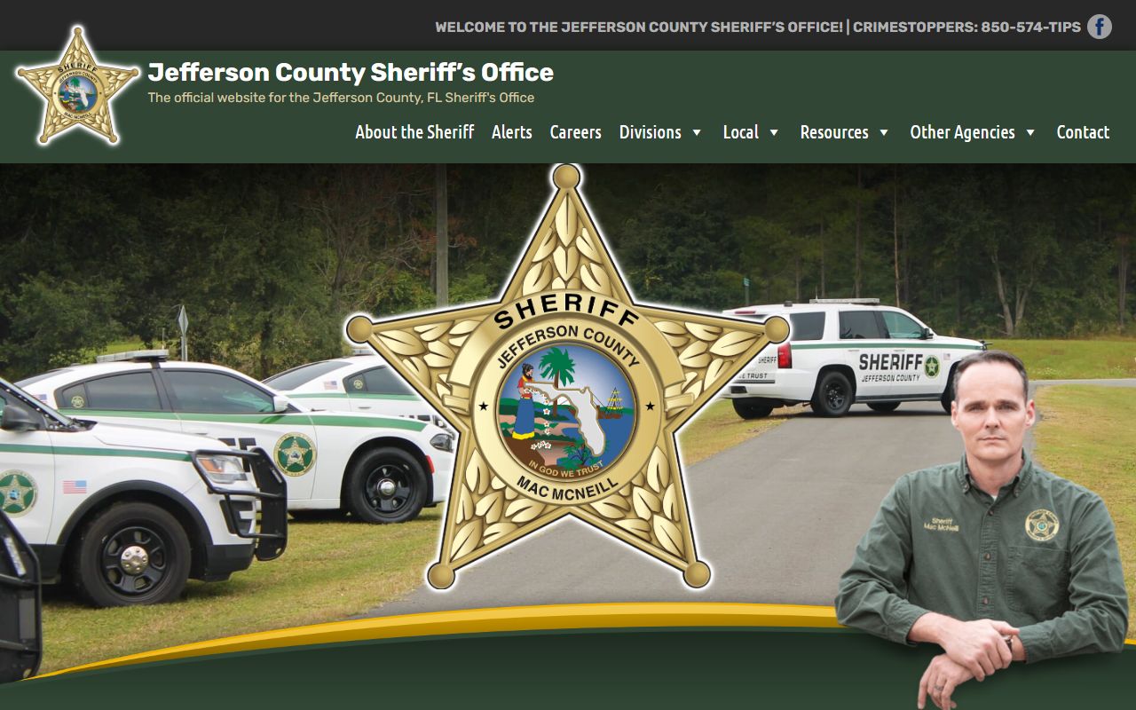 Jefferson County Sheriff homepage used for inmate population lookups
